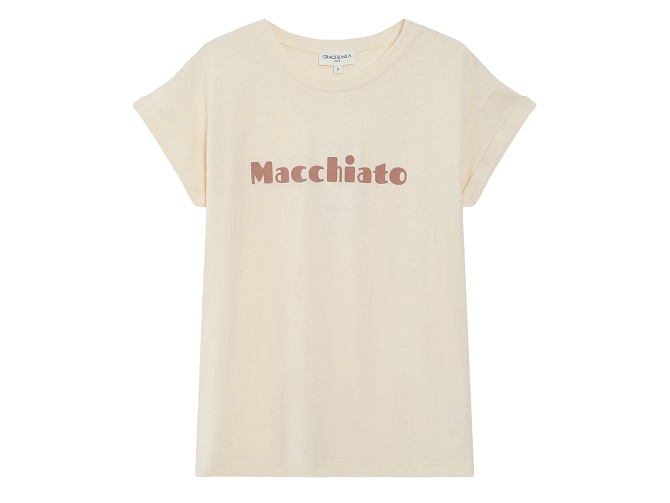 tee shirt - MANCHE COURTE - vetement femme - Coton - Marron - Grace and mila