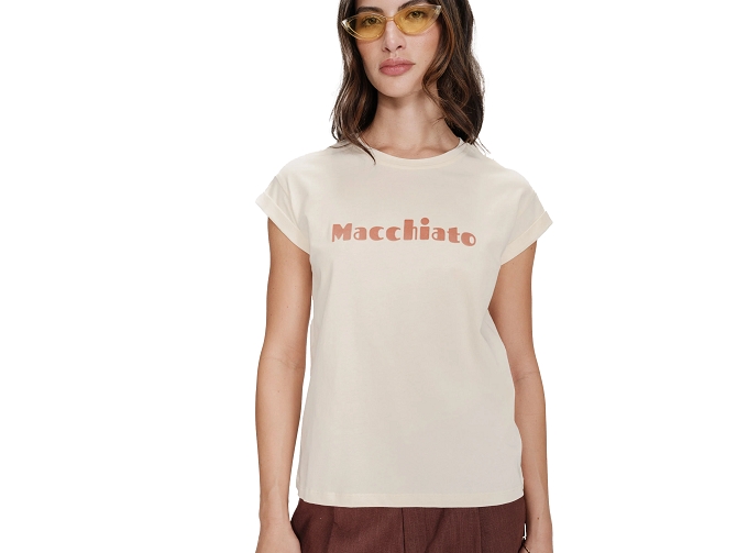 tee shirt - MANCHE COURTE - vetement femme - Coton - Marron - Grace and mila7413102_3