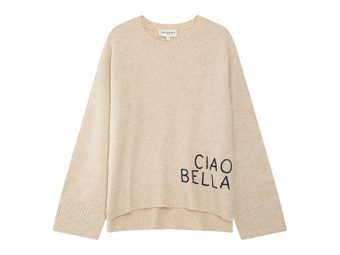 pull - MANCHE LONGUE - vetement femme - Synthétique - Bleu Marine - Grace and mila