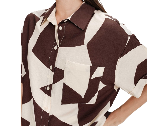 chemise - MANCHE COURTE - vetement femme - Synthétique - Chocolat - Grace and mila7414001_3