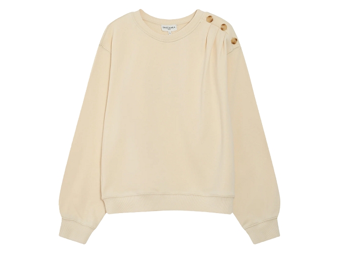 sweat - SANS CAPUCHE - vetement femme - Coton - Blanc - Grace and mila