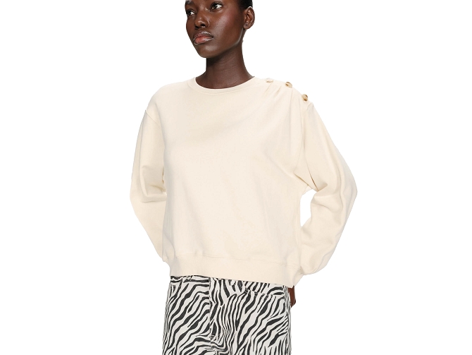 sweat - SANS CAPUCHE - vetement femme - Coton - Blanc - Grace and mila7414201_2