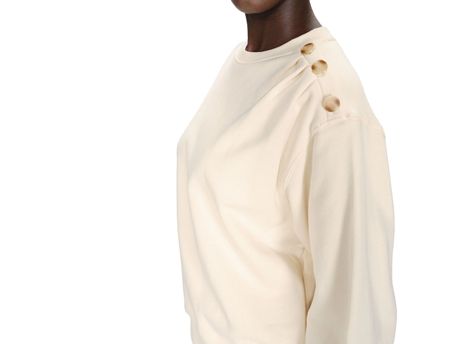 sweat - SANS CAPUCHE - vetement femme - Coton - Blanc - Grace and mila7414201_3