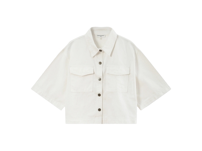 chemise - MANCHE COURTE - vetement femme - Coton - Blanc - Grace and mila