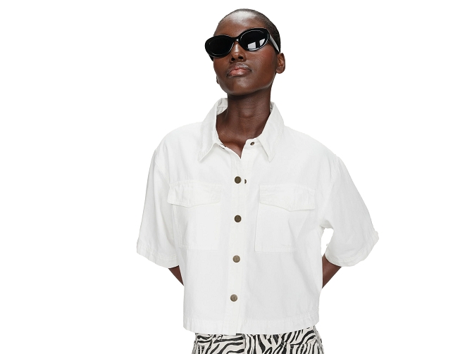 chemise - MANCHE COURTE - vetement femme - Coton - Blanc - Grace and mila7414301_2