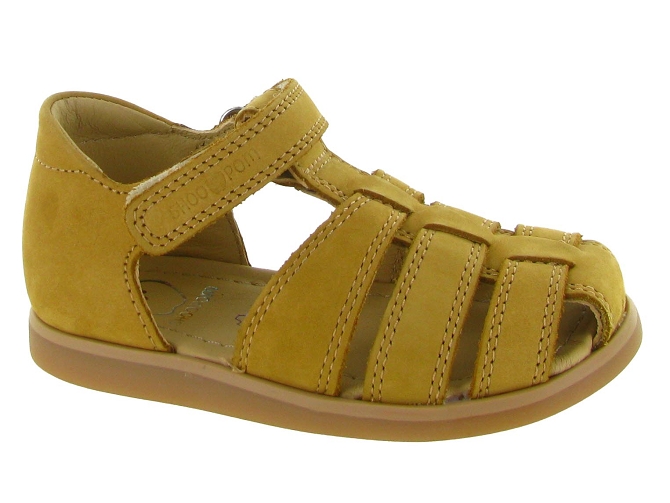 sandales et nu pieds -  - bebe garcon - Nubuck - Marron - Shoo pom