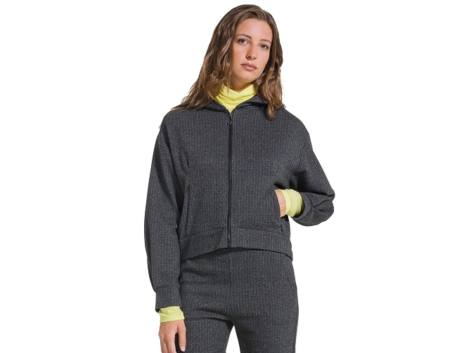 pull - MANCHE LONGUE - vetement femme - Coton - Anthracite - Deha