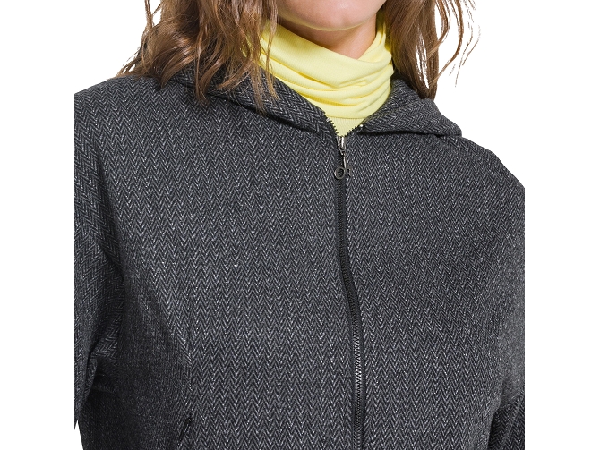 pull - MANCHE LONGUE - vetement femme - Coton - Anthracite - Deha7445701_3