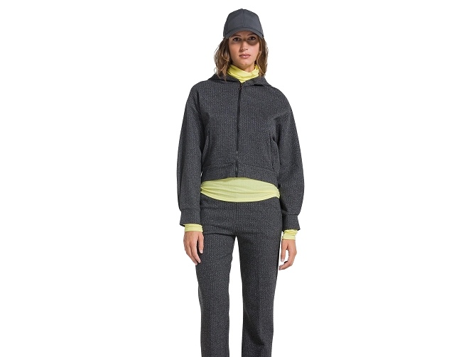 pull - MANCHE LONGUE - vetement femme - Coton - Anthracite - Deha7445701_4