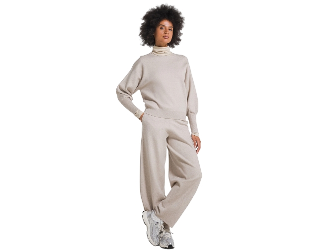 pull - MANCHE LONGUE - vetement femme - Coton - Beige - Deha7445901_4