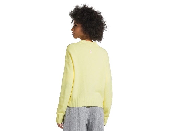pull - MANCHE LONGUE - vetement femme - Coton - Jaune - Deha7446102_2