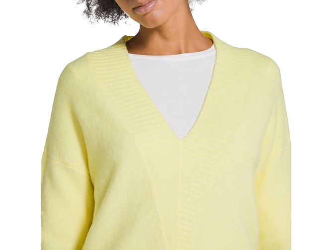 pull - MANCHE LONGUE - vetement femme - Coton - Jaune - Deha7446102_3