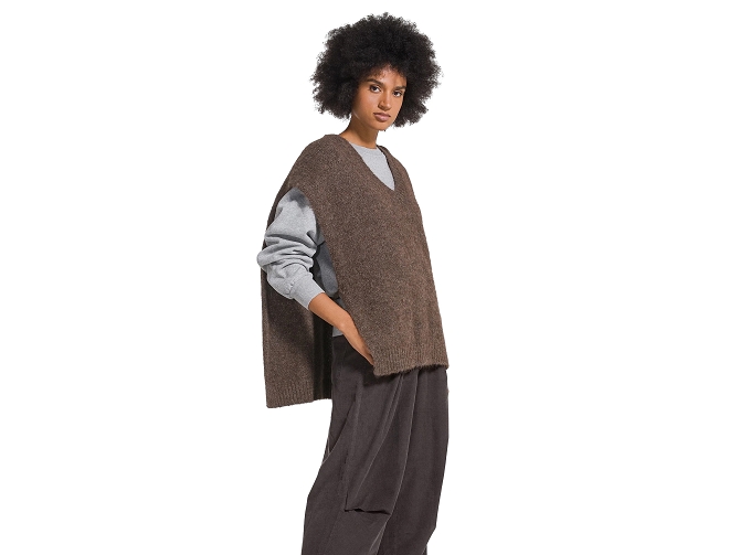 gilet - SANS MANCHE - vetement femme - Coton - Kaki - Deha7446501_4
