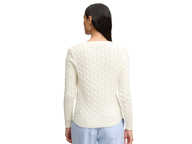 pull - MANCHE LONGUE - vetement femme - Coton - Crème - Superdry7450802_5