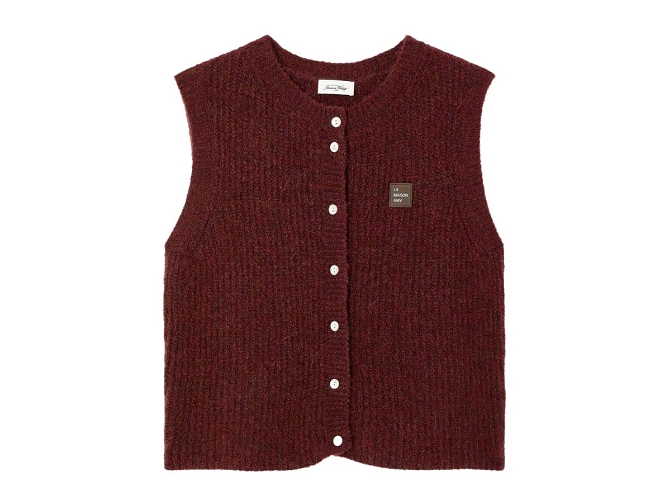 gilet - SANS MANCHE - vetement femme - Synthétique - Marron - American vintage