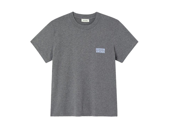 tee shirt - MANCHE COURTE - vetement femme - Coton - Gris - American vintage