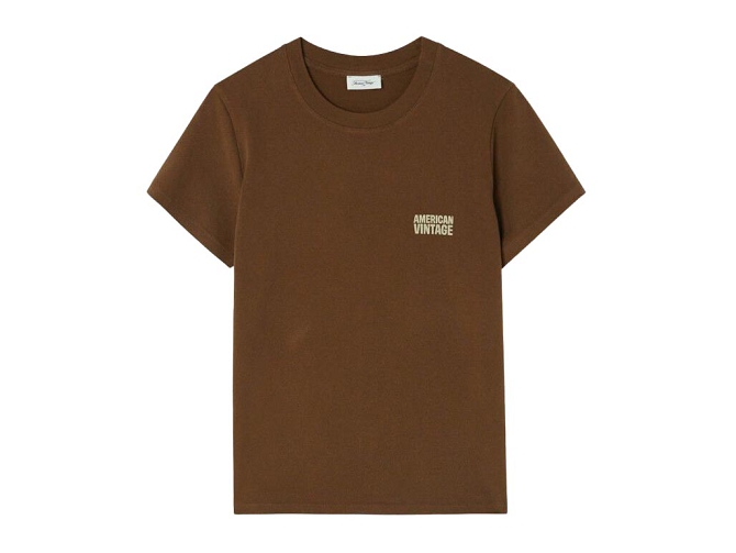 tee shirt - MANCHE COURTE - vetement femme - Coton - Marron - American vintage