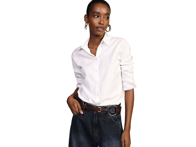 chemise - MANCHE LONGUE - vetement femme - Coton - Blanc - Dixie7477901_2