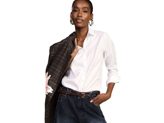chemise - MANCHE LONGUE - vetement femme - Coton - Blanc - Dixie7477901_3