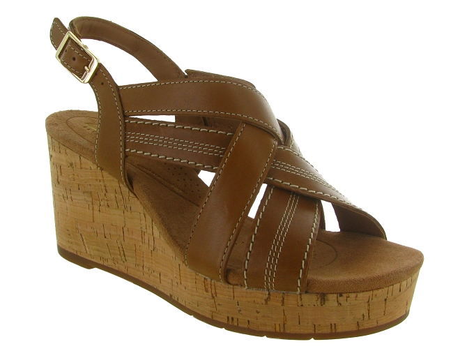 sandales et nu pieds - Confort - femme - Cuir - Marron - Clarks