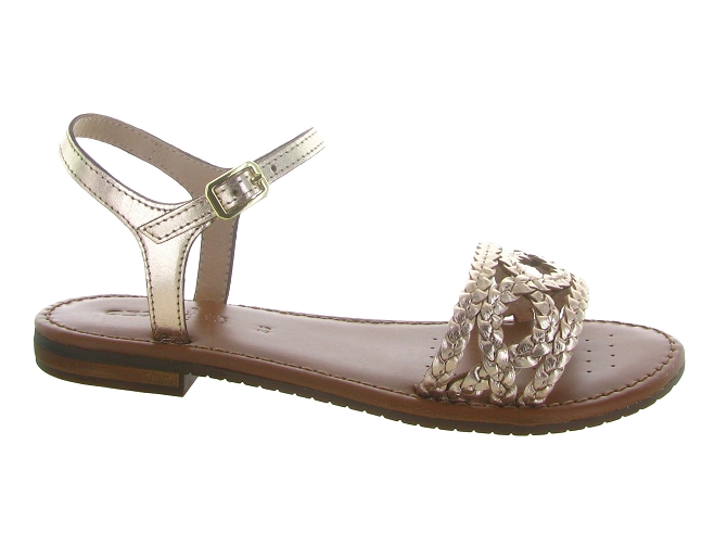 sandales et nu pieds - Confort - femme - Cuir - Or - Geox