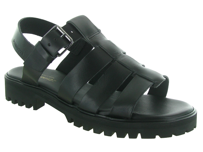 sandales et nu pieds - Confort - femme - Cuir - Noir - Schmoove