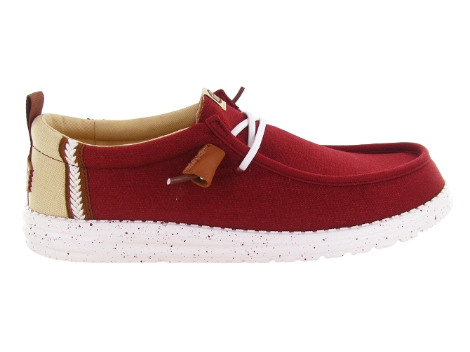 baskets et sneakers - Confort - homme - Toile  - Rouge - Hey dude8036102_2