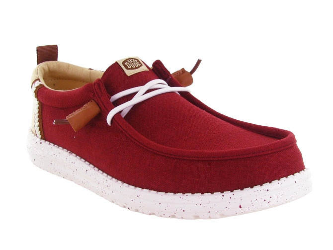 baskets et sneakers - Confort - homme - Toile  - Rouge - Hey dude8036102_3
