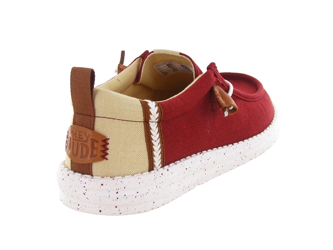 baskets et sneakers - Confort - homme - Toile  - Rouge - Hey dude8036102_5