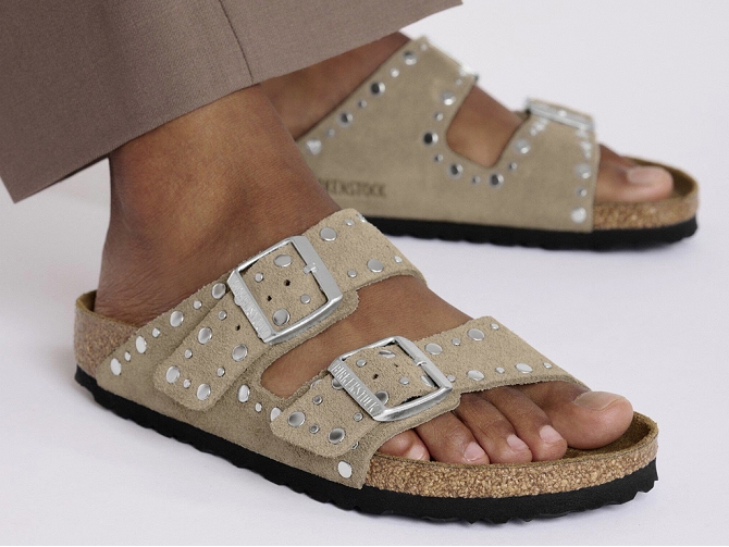 sandales et nu pieds - Mule Sabot - femme - Nubuck - Taupe - Birkenstock8047801_5