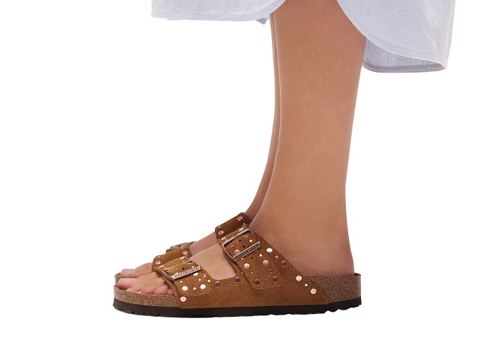 sandales et nu pieds - Mule Sabot - femme - Nubuck - Marron - Birkenstock8047803_5