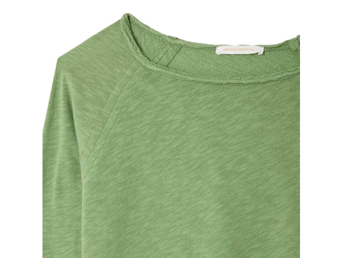 tee shirt - MANCHE LONGUE - vetement femme - Cuir - Vert - American vintage8090206_2