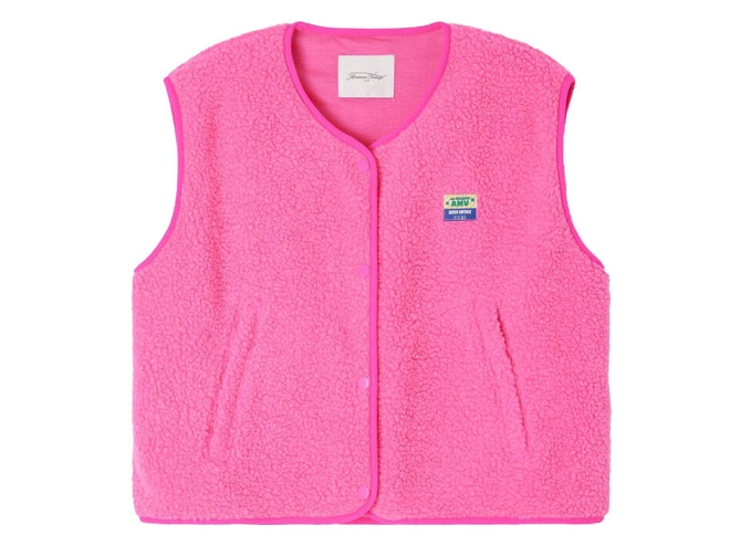 gilet - SM - vetement femme - Cuir - Rose - American vintage