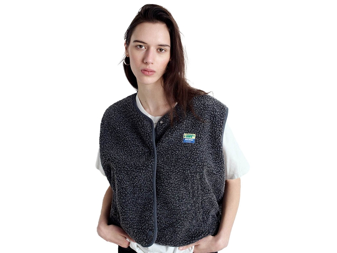 gilet - SANS MANCHE - vetement femme - Cuir - Anthracite - American vintage8093303_2