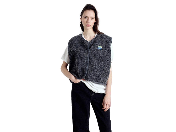 gilet - SANS MANCHE - vetement femme - Cuir - Anthracite - American vintage8093303_3