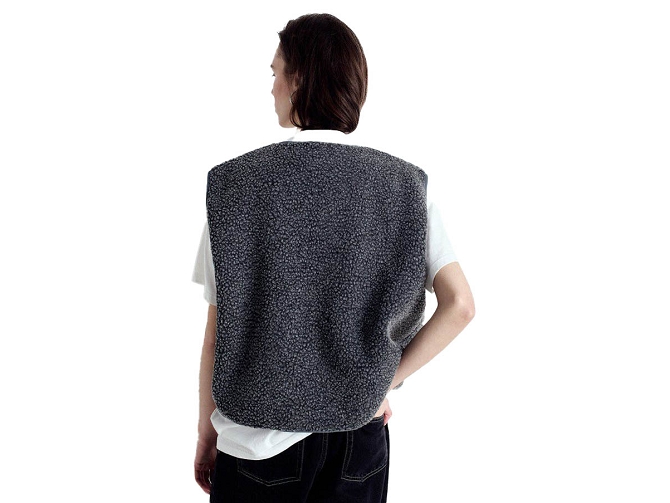 gilet - SANS MANCHE - vetement femme - Cuir - Anthracite - American vintage8093303_5