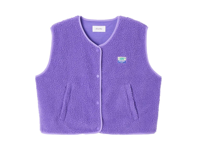 gilet - SM - vetement femme - Cuir - Violet - American vintage