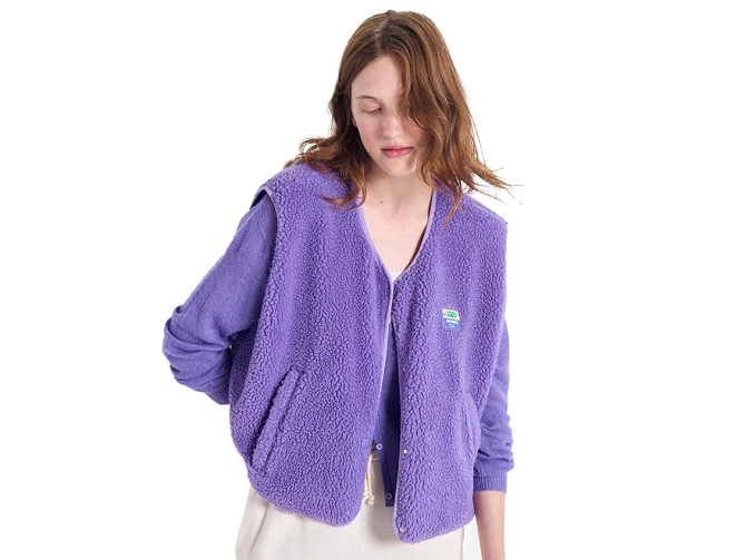 gilet - SM - vetement femme - Cuir - Violet - American vintage8093306_2