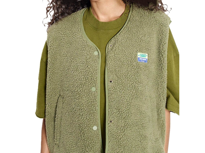 gilet - SANS MANCHE - vetement femme - Cuir - Vert - American vintage8093309_2