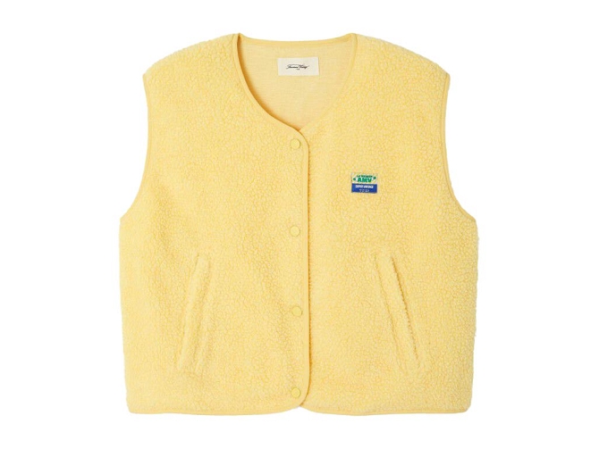 gilet - SANS MANCHE - vetement femme - Cuir - Jaune - American vintage