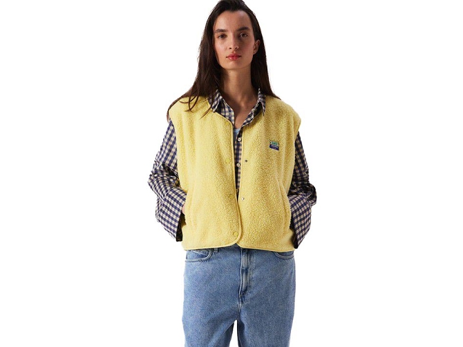 gilet - SANS MANCHE - vetement femme - Cuir - Jaune - American vintage8093312_3