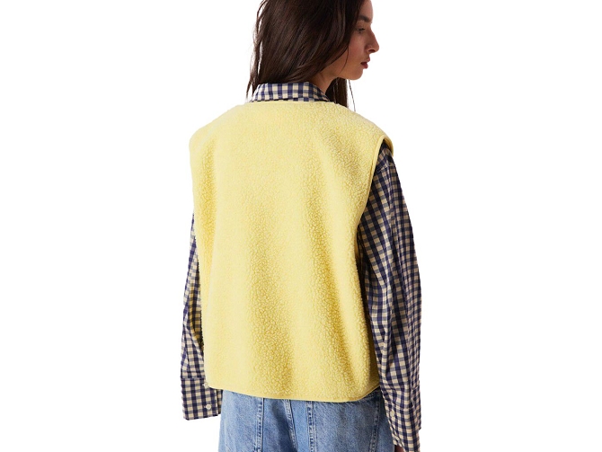 gilet - SANS MANCHE - vetement femme - Cuir - Jaune - American vintage8093312_5