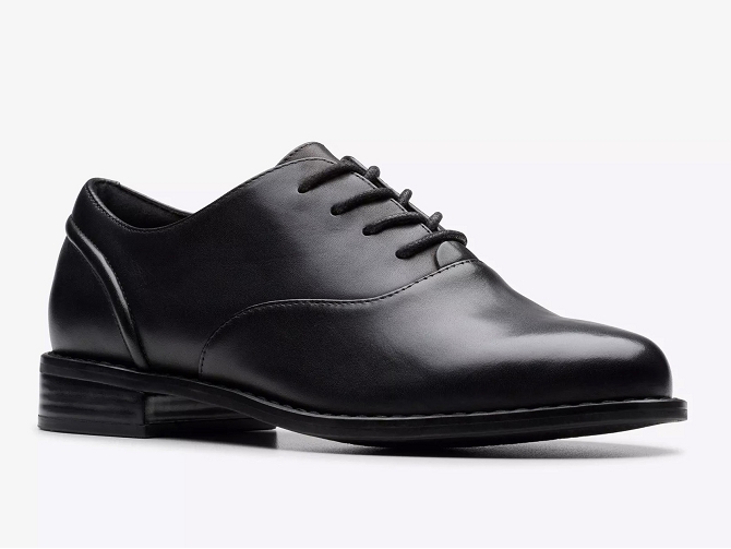 chaussures a lacets - Derby chic - femme - Cuir - Noir - Clarks