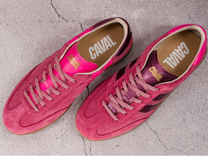 baskets et sneakers - Tendance - femme - Cuir - Rose - Caval8140605_6