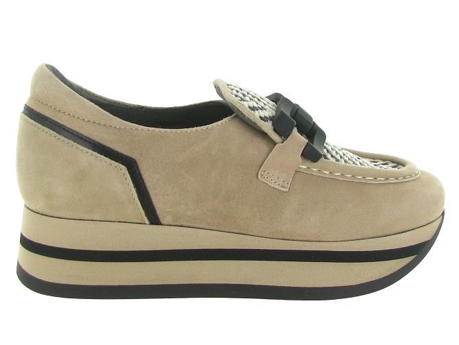 mocassins - Compensé - femme - Cuir - Beige - Softwaves8149801_2