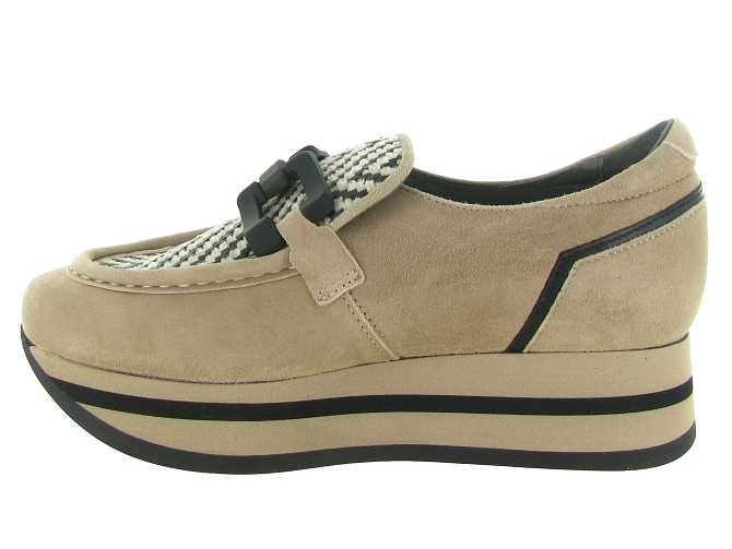 mocassins - Compensé - femme - Cuir - Beige - Softwaves8149801_4