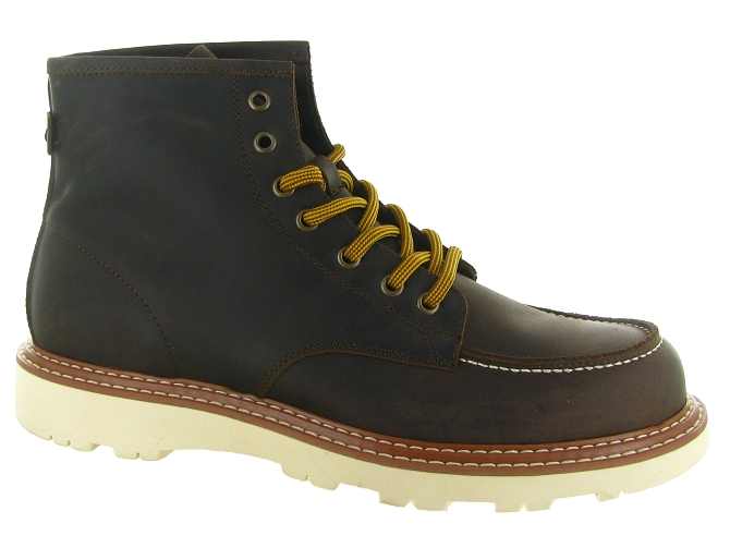 chaussures a lacets - Confort et décontracté - homme - Cuir - Marron - Kebo