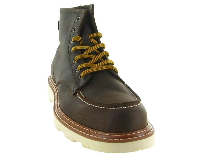 chaussures a lacets - Confort et décontracté - homme - Cuir - Marron - Kebo8154101_3