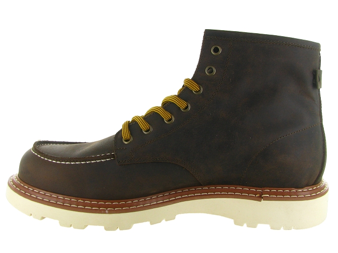 chaussures a lacets - Confort et décontracté - homme - Cuir - Marron - Kebo8154101_4