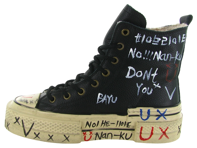 baskets et sneakers - Tendance - femme - Cuir - Noir - Nan ku8155101_4